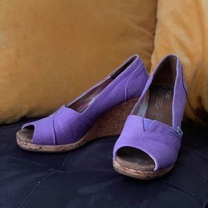 Women’s Orchid Purple Peep Toe Toms Wedges